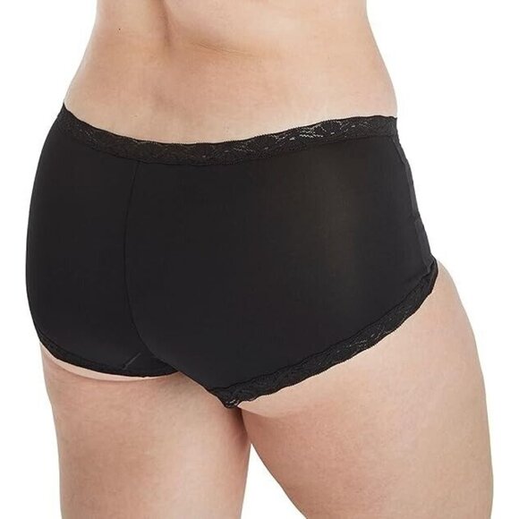 Maidenform Women's Boyshort Underwear Microfiber Lace Panties 3 Pack Black L - Picture 2 of 9